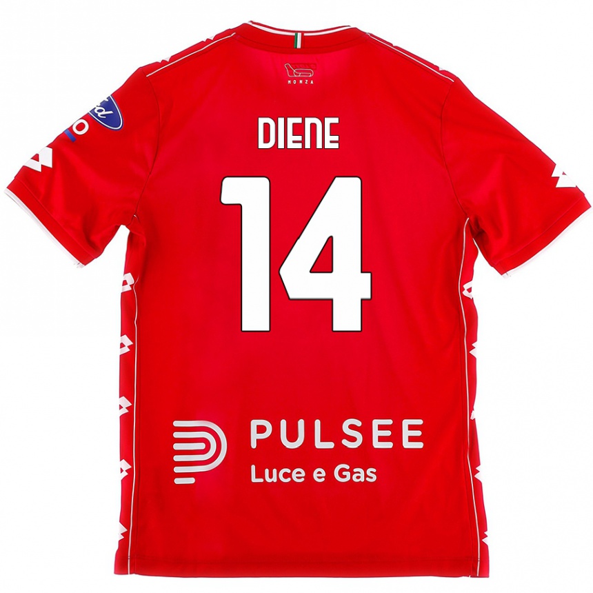 Men Football Abdou Diene #14 Red White Home Jersey 2024/25 T-Shirt Nz