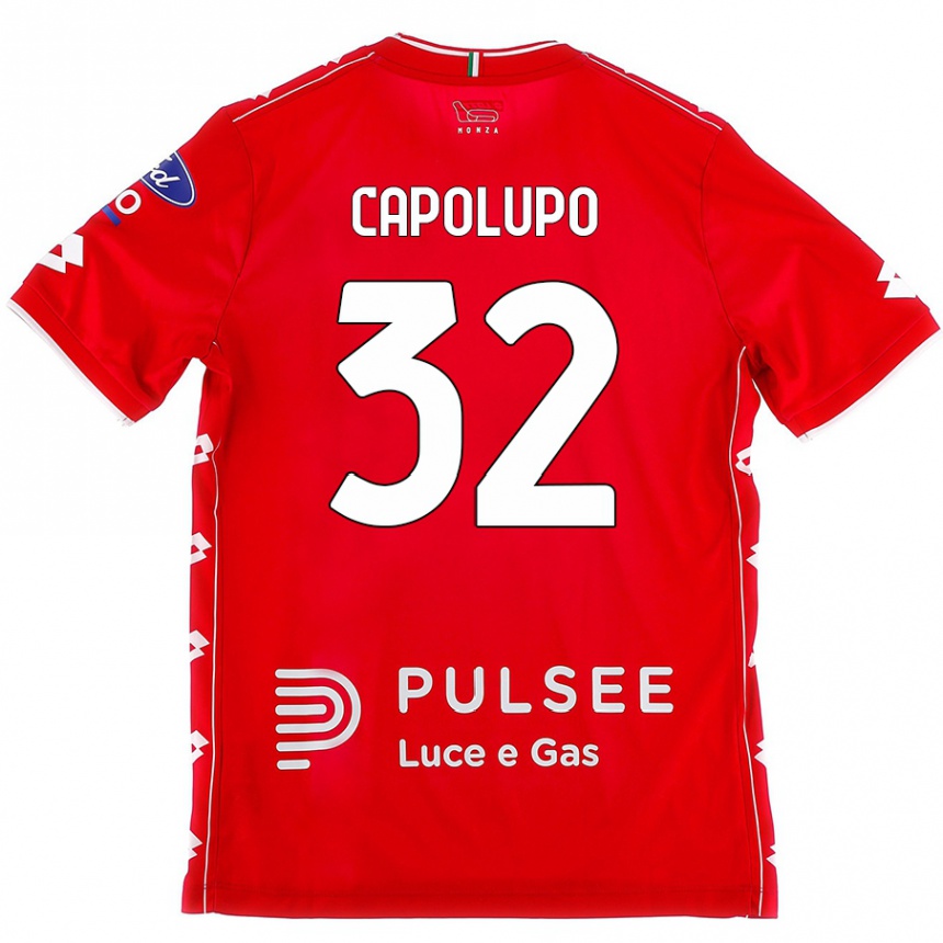 Men Football Samuele Capolupo #32 Red White Home Jersey 2024/25 T-Shirt Nz