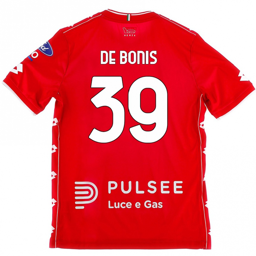 Men Football Andrea De Bonis #39 Red White Home Jersey 2024/25 T-Shirt Nz