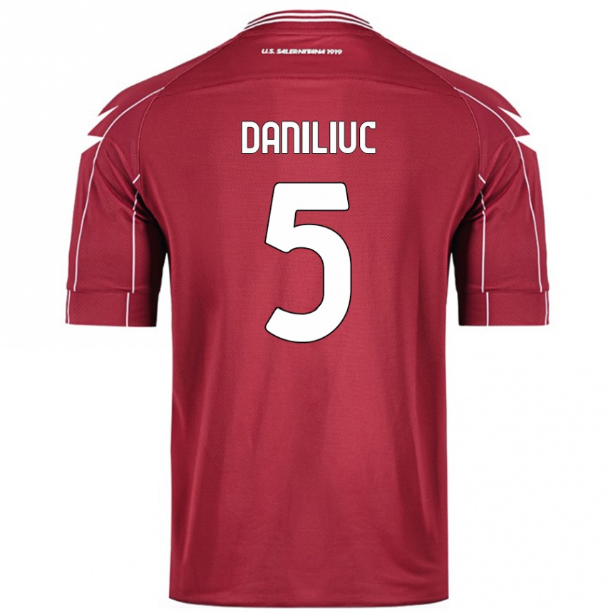 Men Football Flavius Daniliuc #5 Burgundy Home Jersey 2024/25 T-Shirt Nz