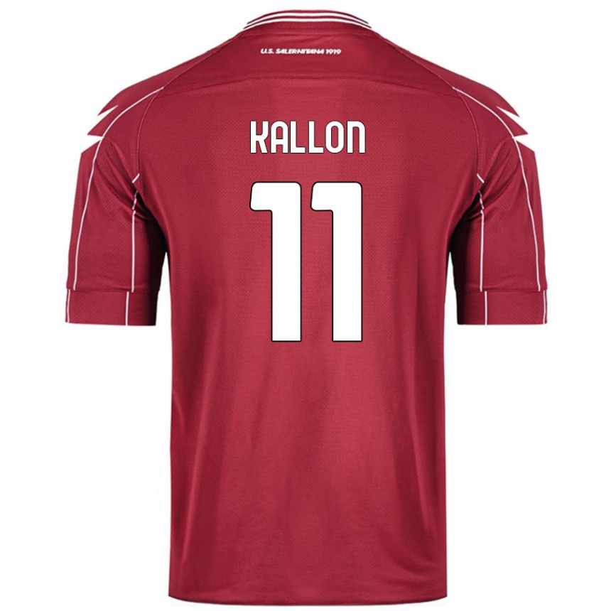 Men Football Yayah Kallon #11 Burgundy Home Jersey 2024/25 T-Shirt Nz