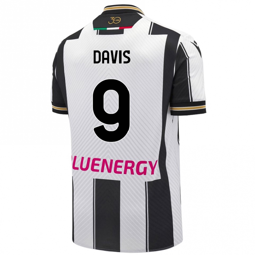 Men Football Keinan Davis #9 White Black Home Jersey 2024/25 T-Shirt Nz