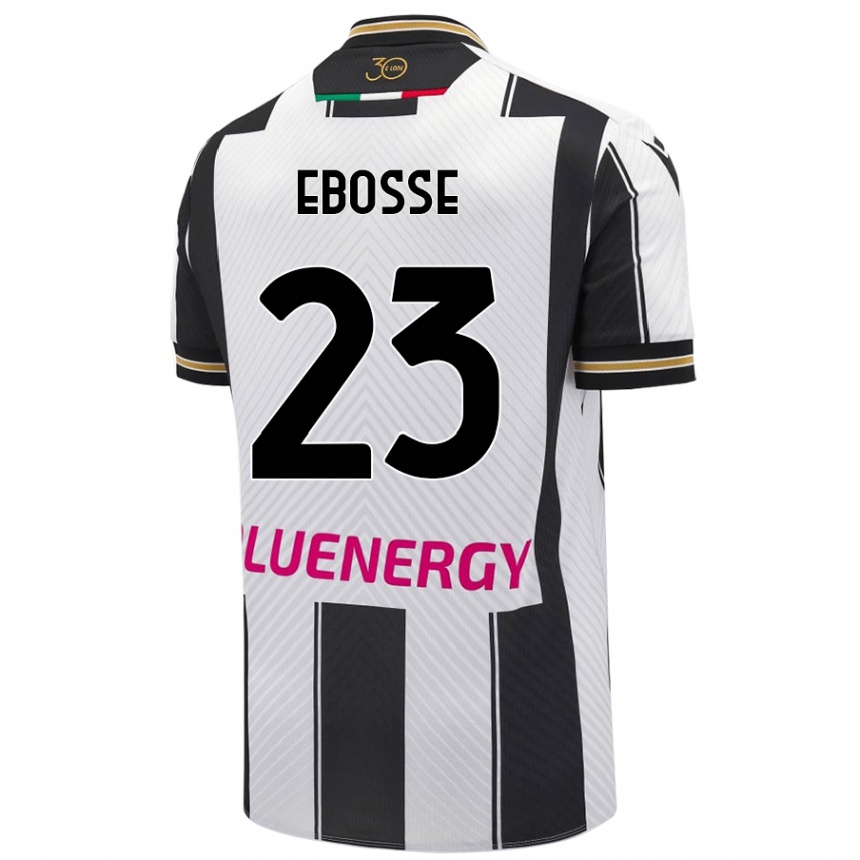 Men Football Enzo Ebosse #23 White Black Home Jersey 2024/25 T-Shirt Nz