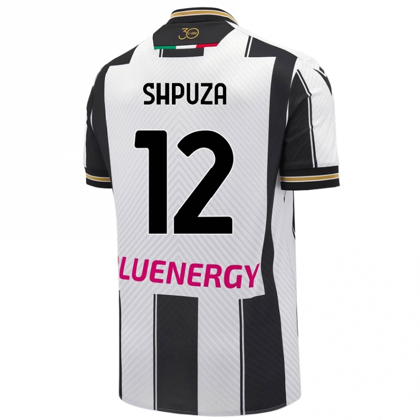 Men Football Kleo Shpuza #12 White Black Home Jersey 2024/25 T-Shirt Nz