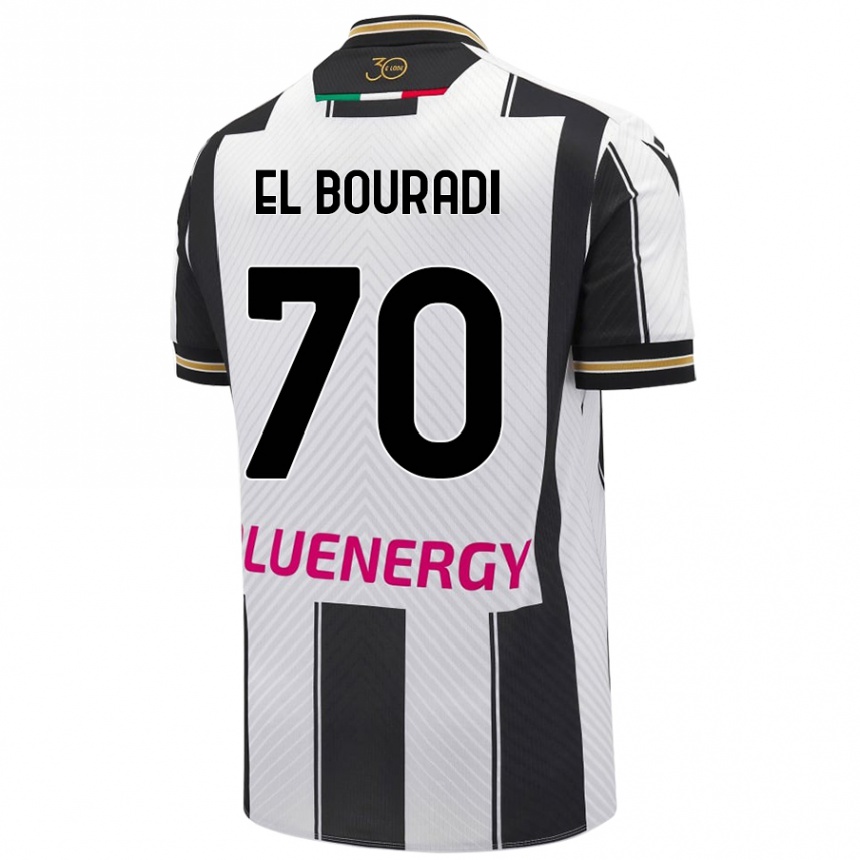 Men Football Walid El Bouradi #70 White Black Home Jersey 2024/25 T-Shirt Nz