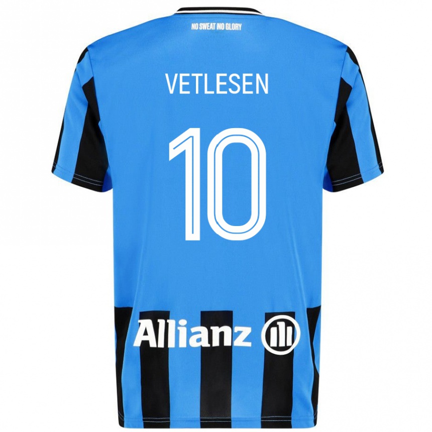 Men Football Hugo Vetlesen #10 Sky Blue Black Home Jersey 2024/25 T-Shirt Nz