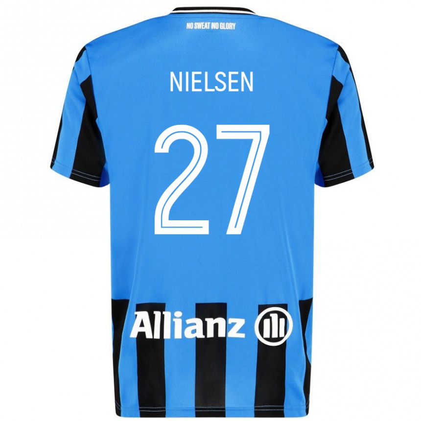 Men Football Casper Nielsen #27 Sky Blue Black Home Jersey 2024/25 T-Shirt Nz