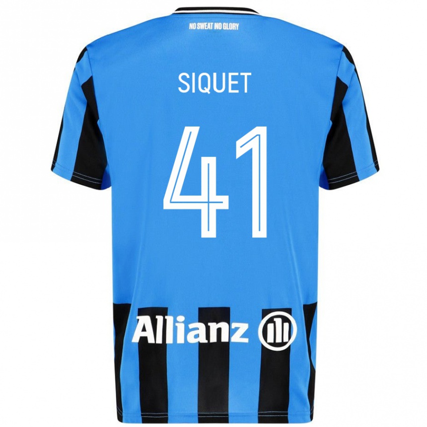 Men Football Hugo Siquet #41 Sky Blue Black Home Jersey 2024/25 T-Shirt Nz