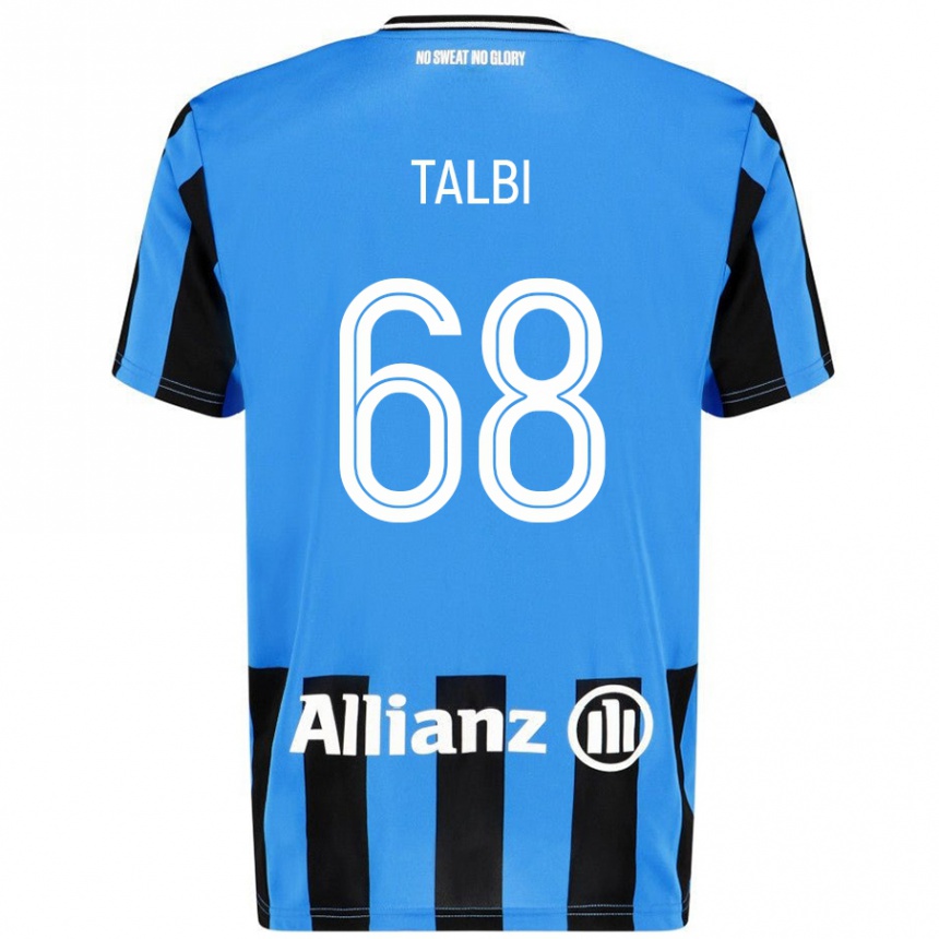 Men Football Chemsdine Talbi #68 Sky Blue Black Home Jersey 2024/25 T-Shirt Nz