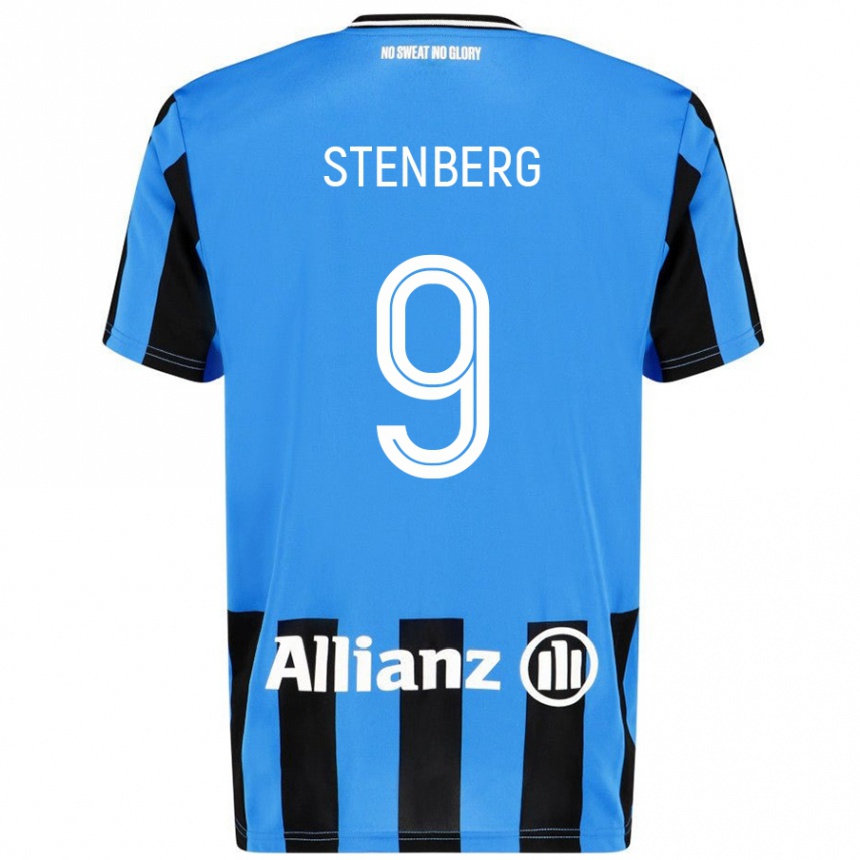 Men Football Hanna Stenberg #9 Sky Blue Black Home Jersey 2024/25 T-Shirt Nz