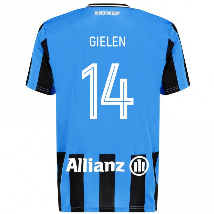 Men Football Sterre Gielen #14 Sky Blue Black Home Jersey 2024/25 T-Shirt Nz