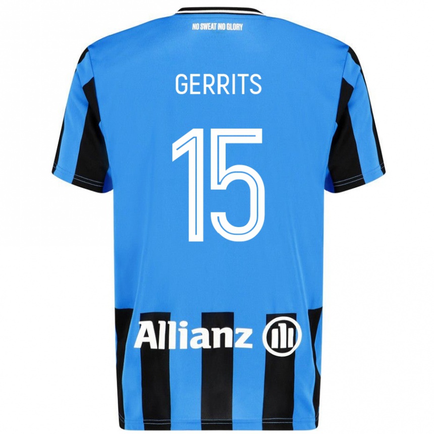 Men Football Melanie Gerrits #15 Sky Blue Black Home Jersey 2024/25 T-Shirt Nz