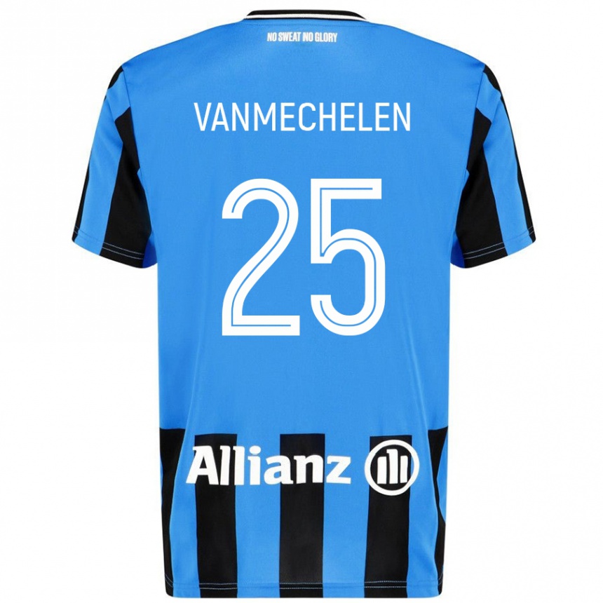 Men Football Davinia Vanmechelen #25 Sky Blue Black Home Jersey 2024/25 T-Shirt Nz