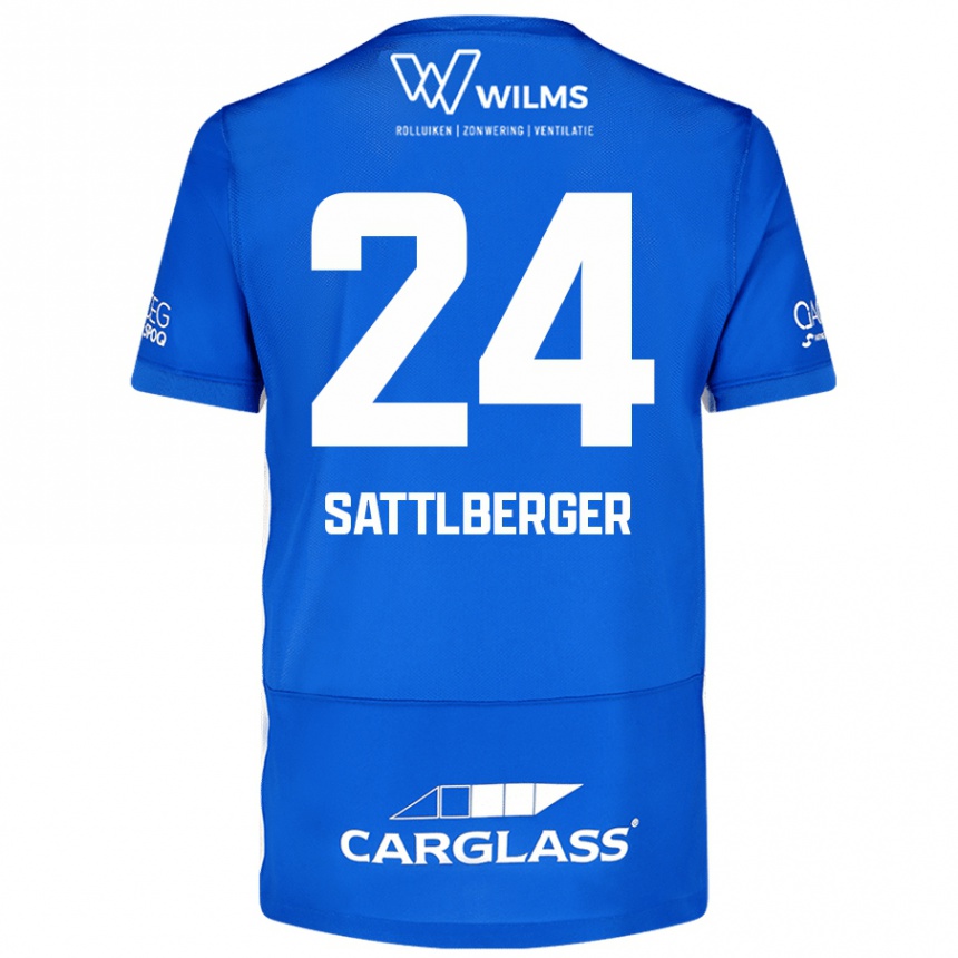 Men Football Nikolas Sattlberger #24 Blue Home Jersey 2024/25 T-Shirt Nz