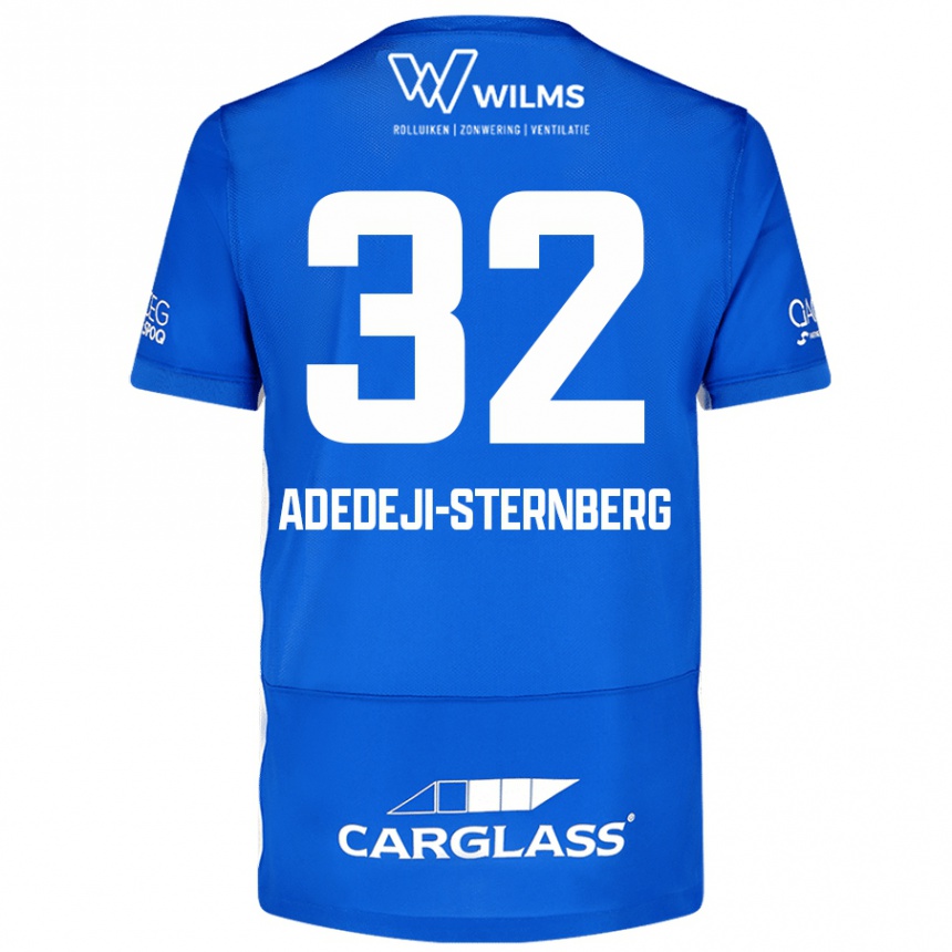 Men Football Noah Adedeji-Sternberg #32 Blue Home Jersey 2024/25 T-Shirt Nz