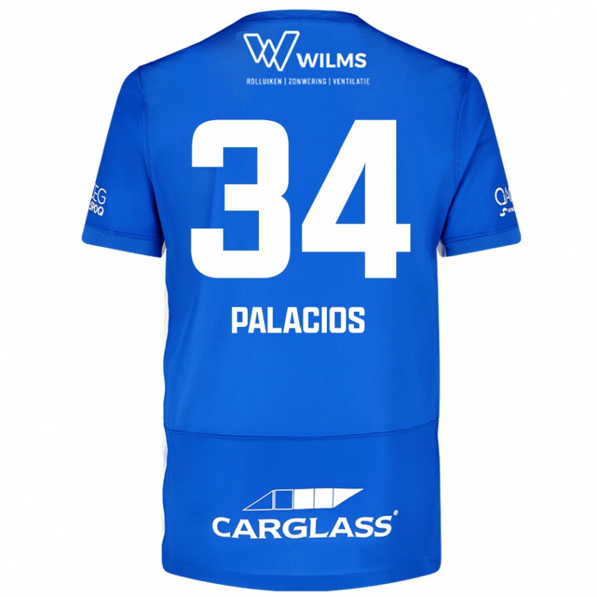 Men Football Adrián Palacios #34 Blue Home Jersey 2024/25 T-Shirt Nz