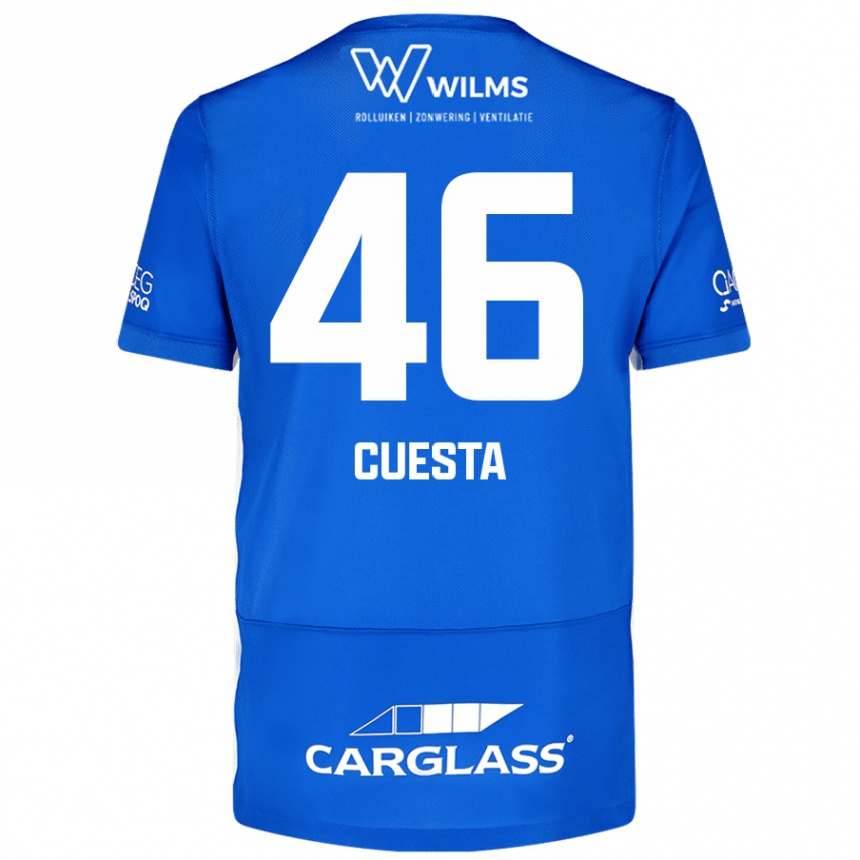 Men Football Carlos Cuesta #46 Blue Home Jersey 2024/25 T-Shirt Nz