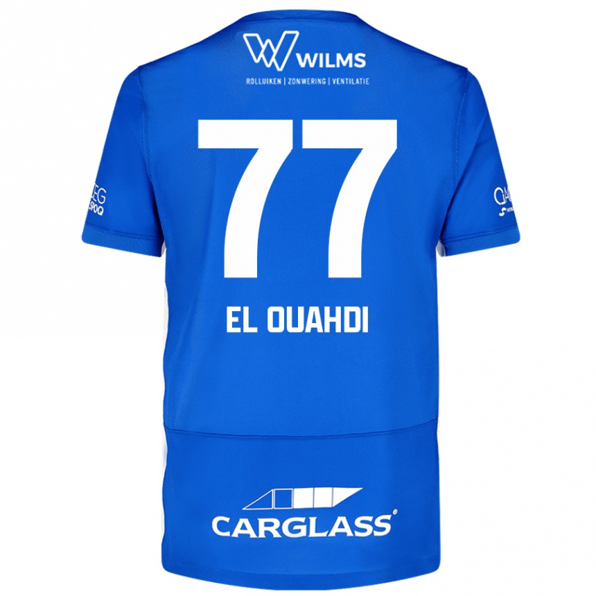 Men Football Zakaria El Ouahdi #77 Blue Home Jersey 2024/25 T-Shirt Nz