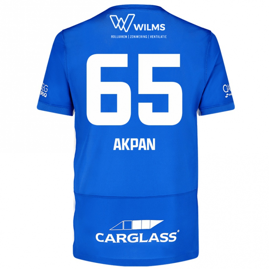 Men Football Christian Akpan #65 Blue Home Jersey 2024/25 T-Shirt Nz