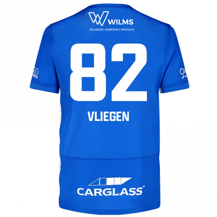 Men Football Olivier Vliegen #82 Blue Home Jersey 2024/25 T-Shirt Nz