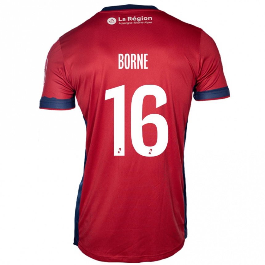 Men Football Théo Borne #16 Light Burgundy Home Jersey 2024/25 T-Shirt Nz