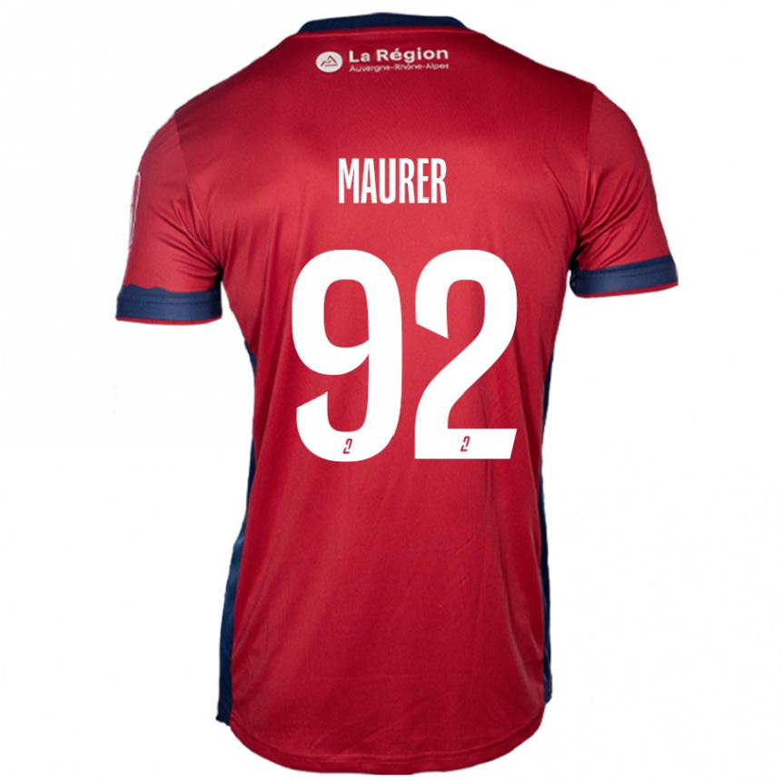 Men Football Aïman Maurer #92 Light Burgundy Home Jersey 2024/25 T-Shirt Nz