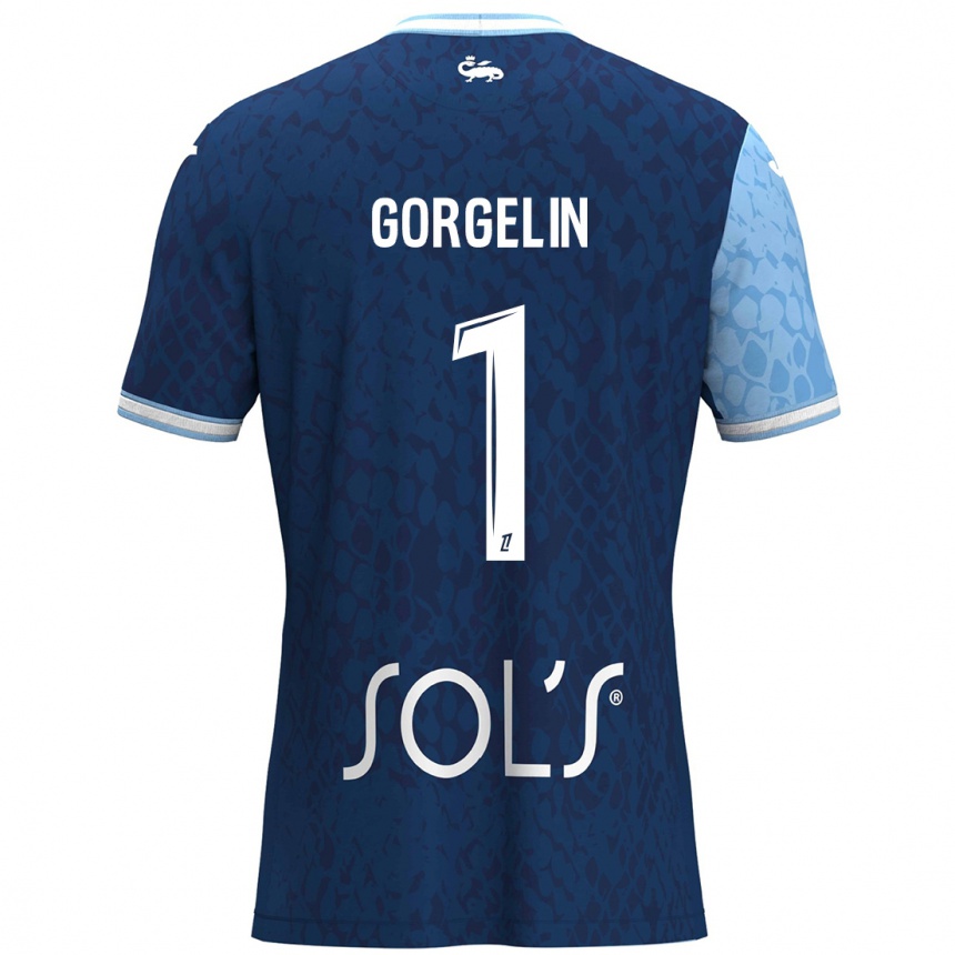 Men Football Mathieu Gorgelin #1 Sky Blue Dark Blue Home Jersey 2024/25 T-Shirt Nz