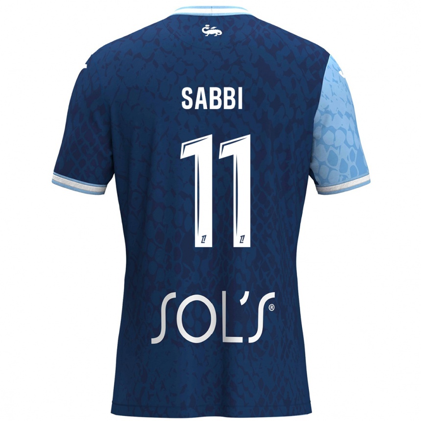 Men Football Emmanuel Sabbi #11 Sky Blue Dark Blue Home Jersey 2024/25 T-Shirt Nz