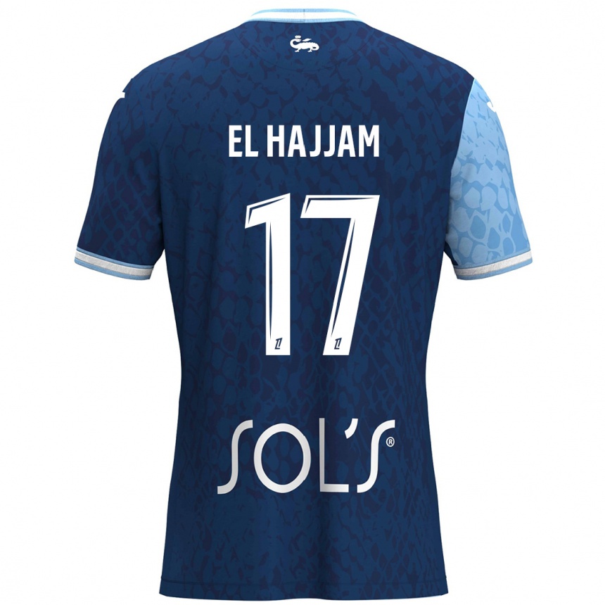 Men Football Oualid El Hajjam #17 Sky Blue Dark Blue Home Jersey 2024/25 T-Shirt Nz