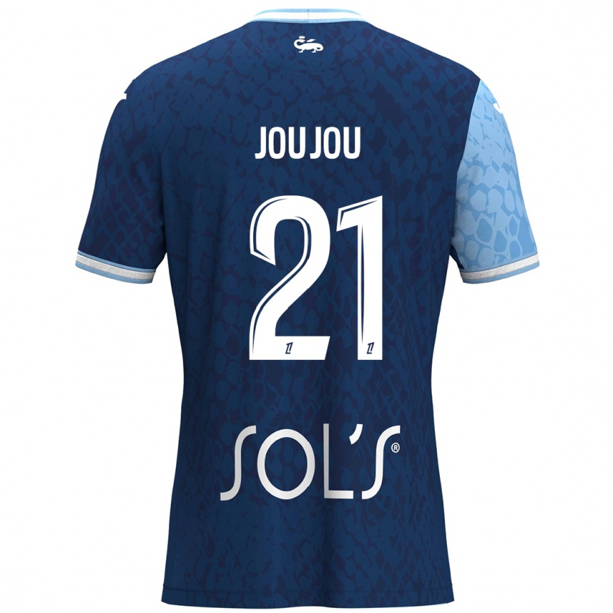 Men Football Antoine Joujou #21 Sky Blue Dark Blue Home Jersey 2024/25 T-Shirt Nz