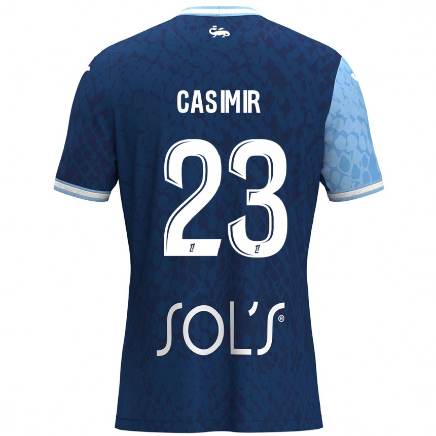 Men Football Josué Casimir #23 Sky Blue Dark Blue Home Jersey 2024/25 T-Shirt Nz