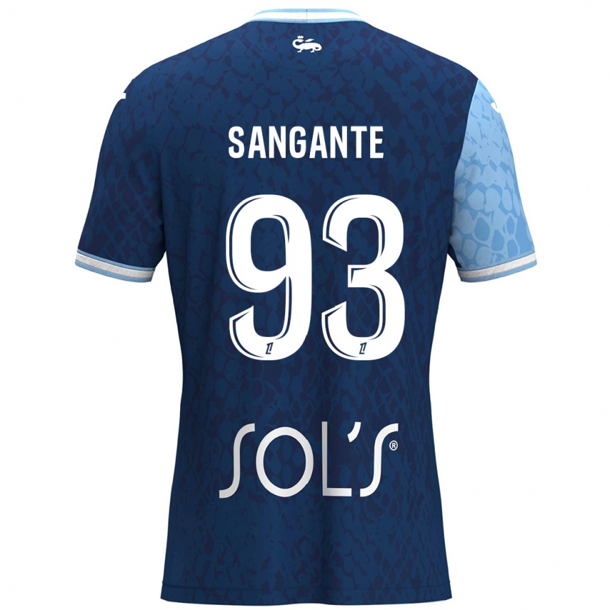 Men Football Arouna Sangante #93 Sky Blue Dark Blue Home Jersey 2024/25 T-Shirt Nz