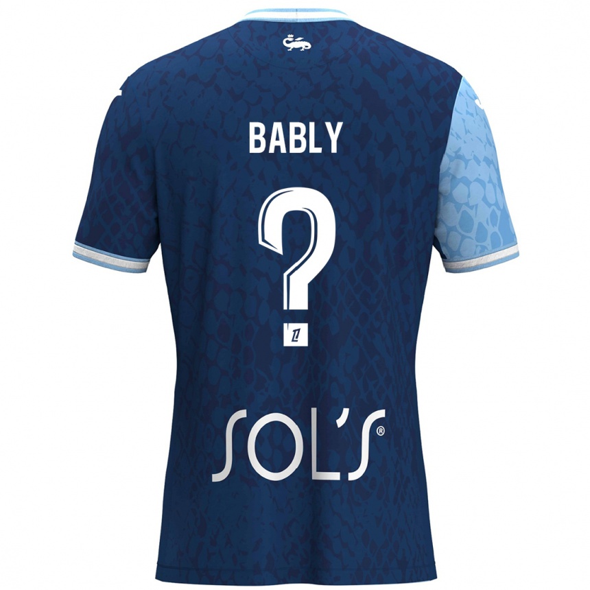 Men Football Emmanuel Bably #0 Sky Blue Dark Blue Home Jersey 2024/25 T-Shirt Nz