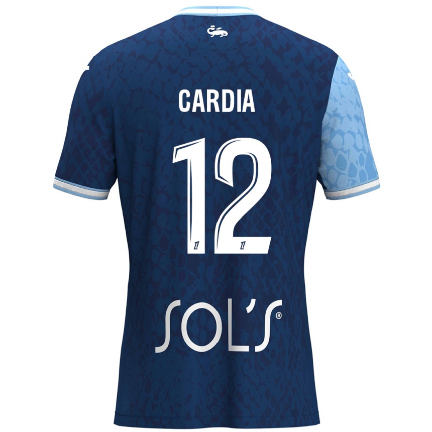 Men Football Mickaëla Cardia #12 Sky Blue Dark Blue Home Jersey 2024/25 T-Shirt Nz