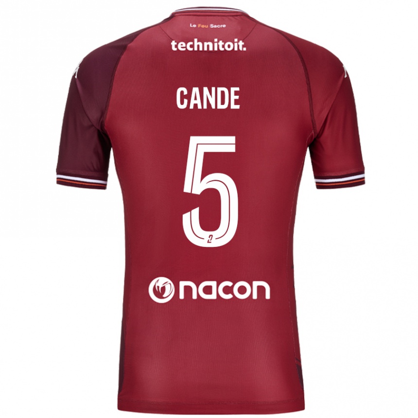 Men Football Fali Candé #5 Red Granata Home Jersey 2024/25 T-Shirt Nz