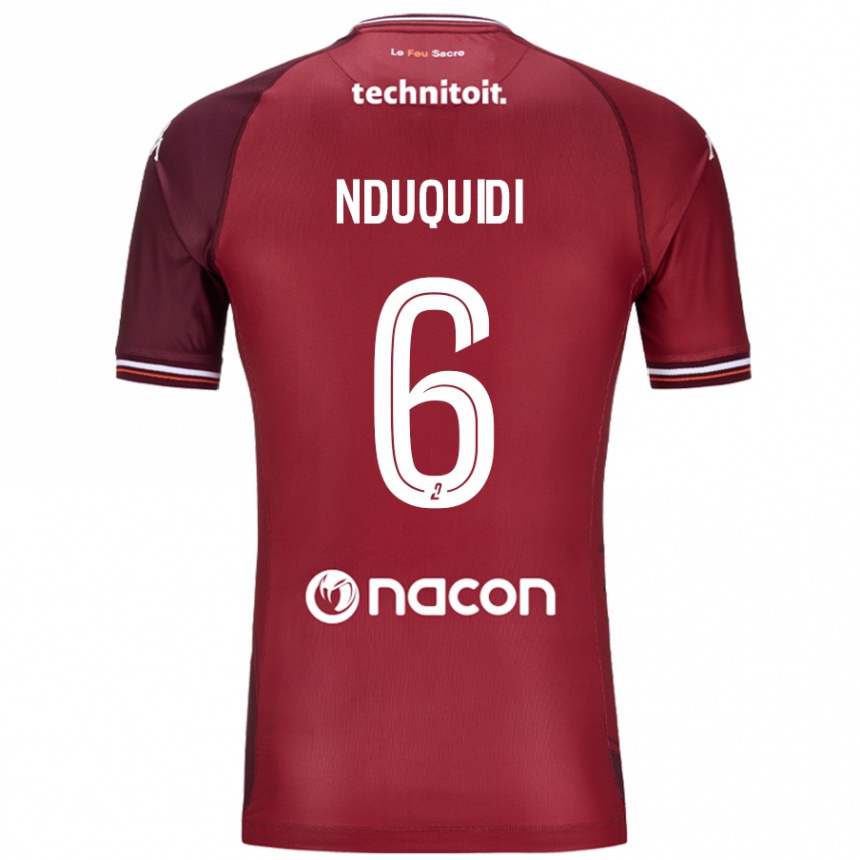 Men Football Joseph Nduquidi #6 Red Granata Home Jersey 2024/25 T-Shirt Nz