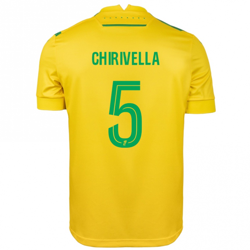 Men Football Pedro Chirivella #5 Yellow Green Home Jersey 2024/25 T-Shirt Nz