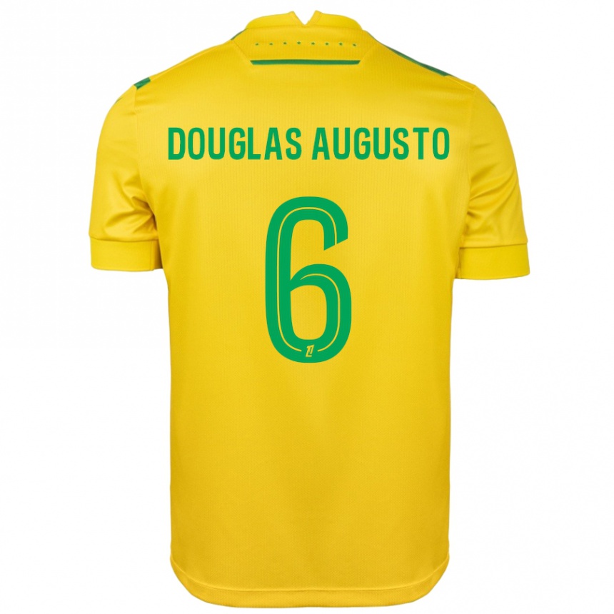 Men Football Douglas Augusto #6 Yellow Green Home Jersey 2024/25 T-Shirt Nz