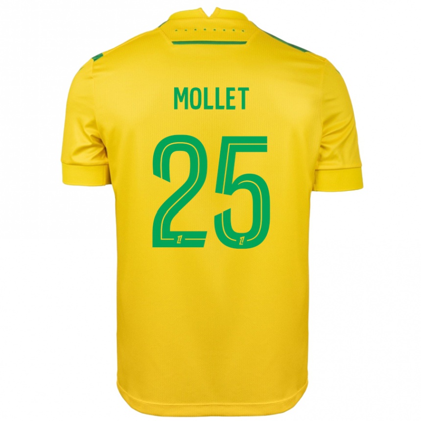 Men Football Florent Mollet #25 Yellow Green Home Jersey 2024/25 T-Shirt Nz