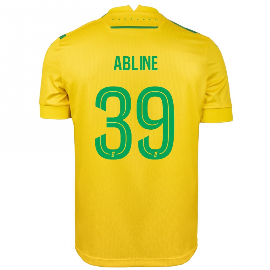 Men Football Matthis Abline #39 Yellow Green Home Jersey 2024/25 T-Shirt Nz