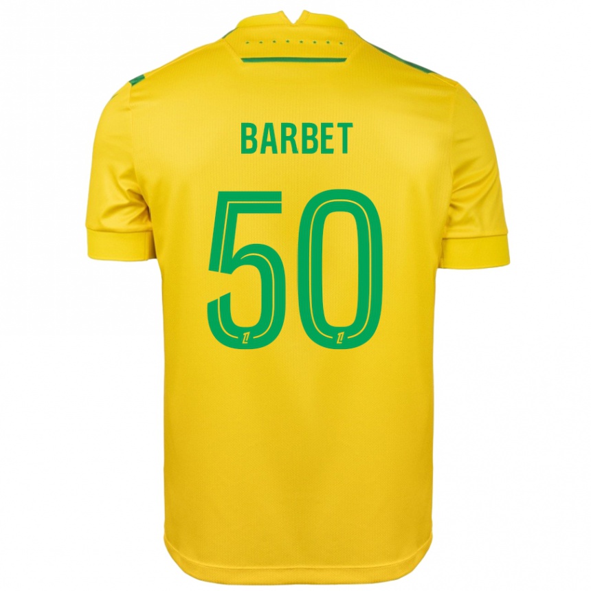 Men Football Hugo Barbet #50 Yellow Green Home Jersey 2024/25 T-Shirt Nz