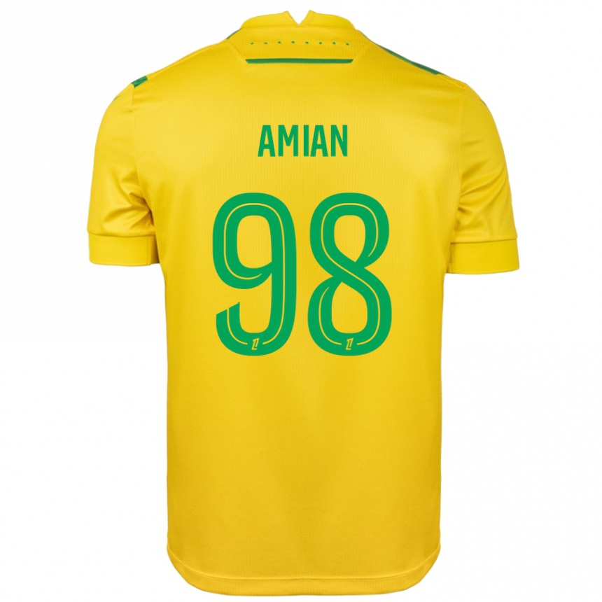 Men Football Kelvin Amian #98 Yellow Green Home Jersey 2024/25 T-Shirt Nz