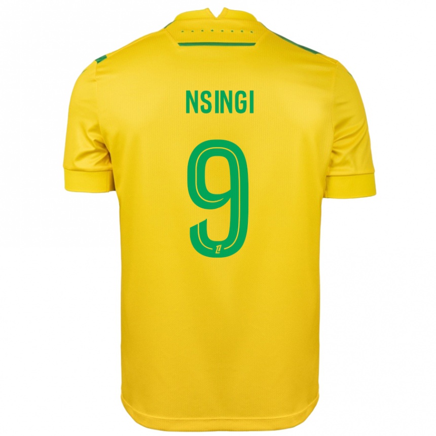 Men Football Plamedi Nsingi #9 Yellow Green Home Jersey 2024/25 T-Shirt Nz