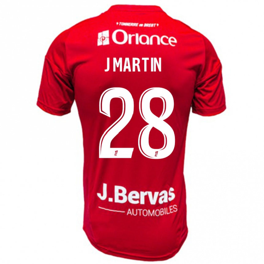 Men Football Jonas Martin #28 Red White Home Jersey 2024/25 T-Shirt Nz