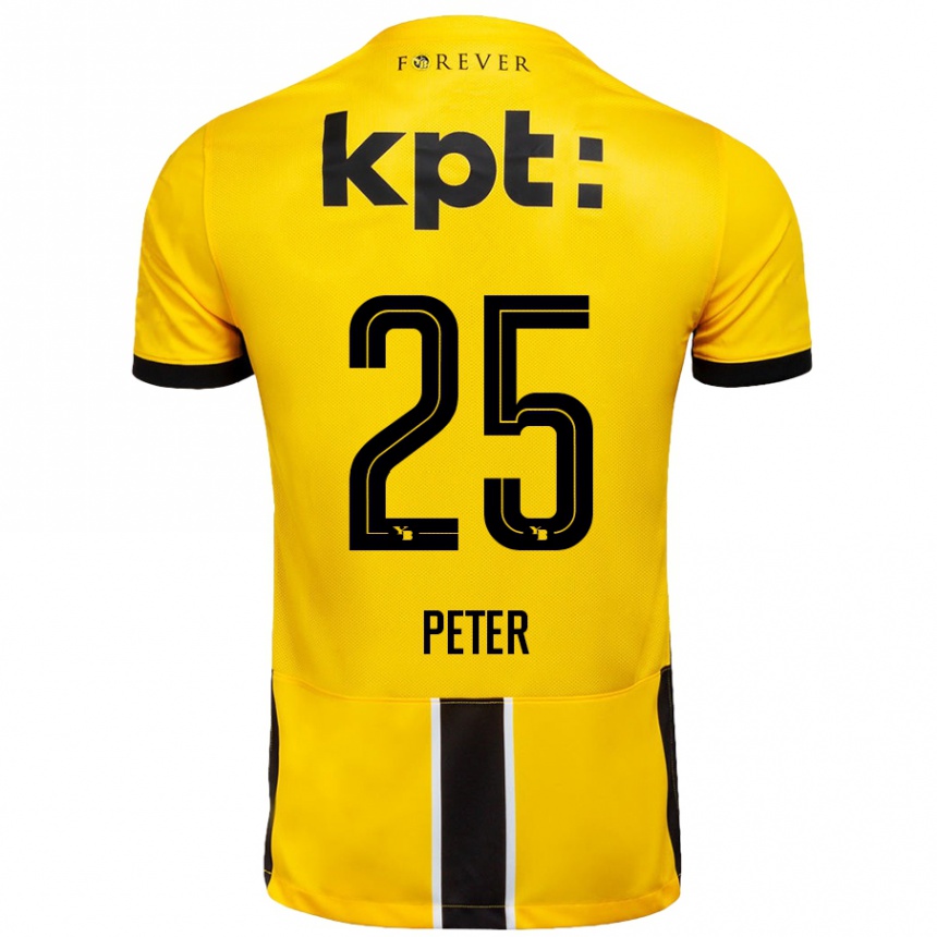 Men Football Luc Peter #25 Yellow Black Home Jersey 2024/25 T-Shirt Nz