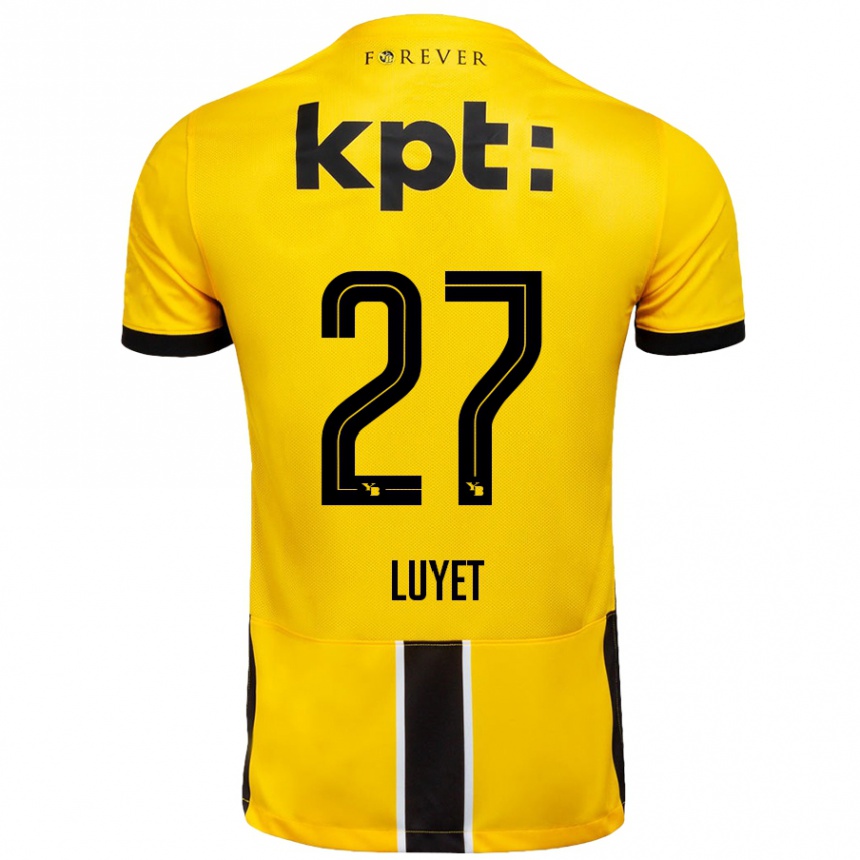 Men Football Naomi Luyet #27 Yellow Black Home Jersey 2024/25 T-Shirt Nz