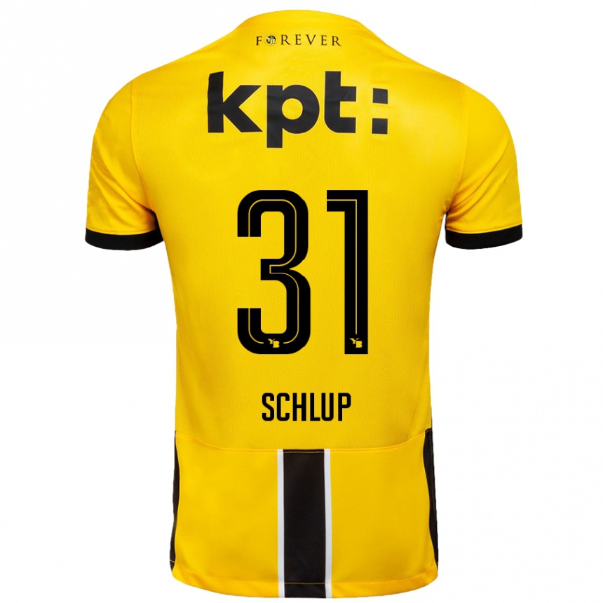 Men Football Giulia Schlup #31 Yellow Black Home Jersey 2024/25 T-Shirt Nz