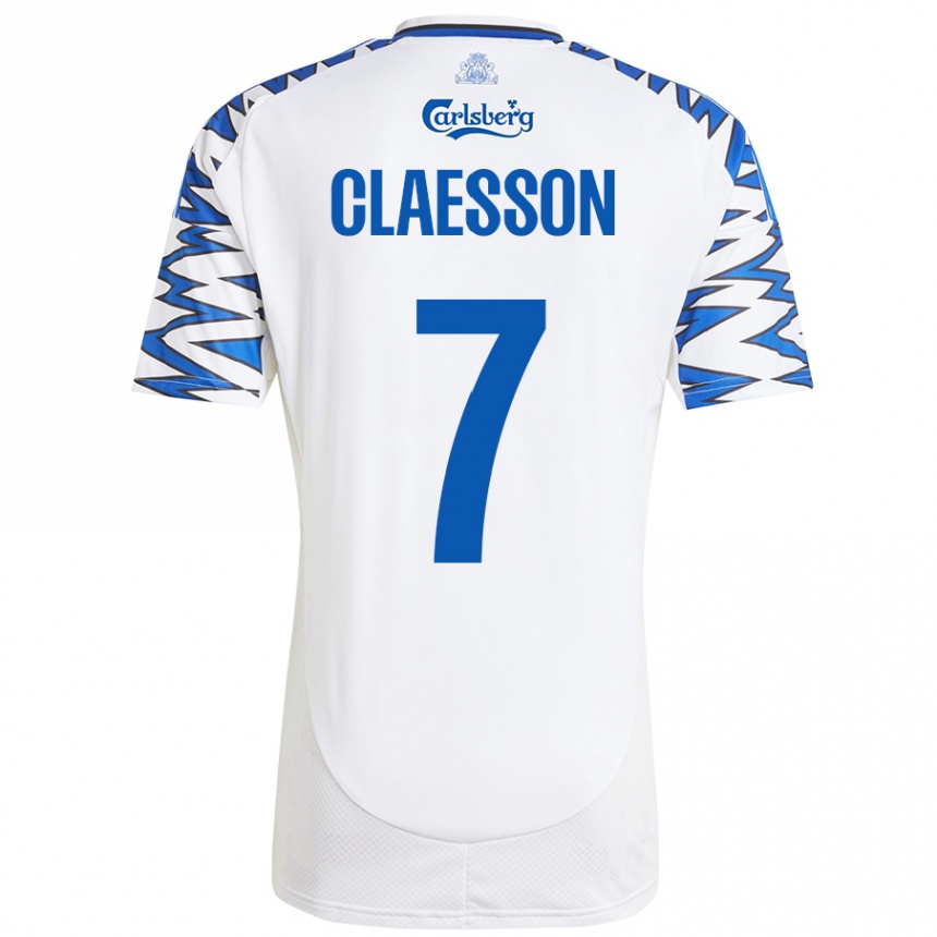 Men Football Viktor Claesson #7 White Sky Blue Home Jersey 2024/25 T-Shirt Nz