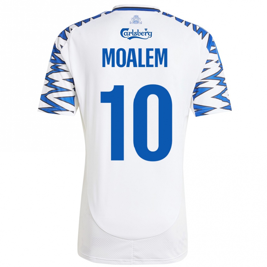 Men Football Jonathan Moalem #10 White Sky Blue Home Jersey 2024/25 T-Shirt Nz