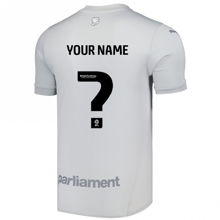 Men Football Your Name #0 Silver Gray Away Jersey 2024/25 T-Shirt Nz